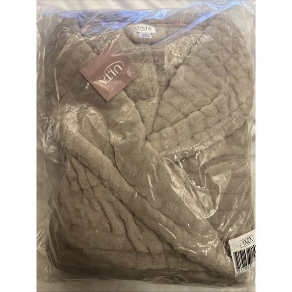 ULTA Luxury Plush Tan Beige Bath Women’s Robe Plus Size 1XL/2X  In Original Pack - Picture 9 of 9